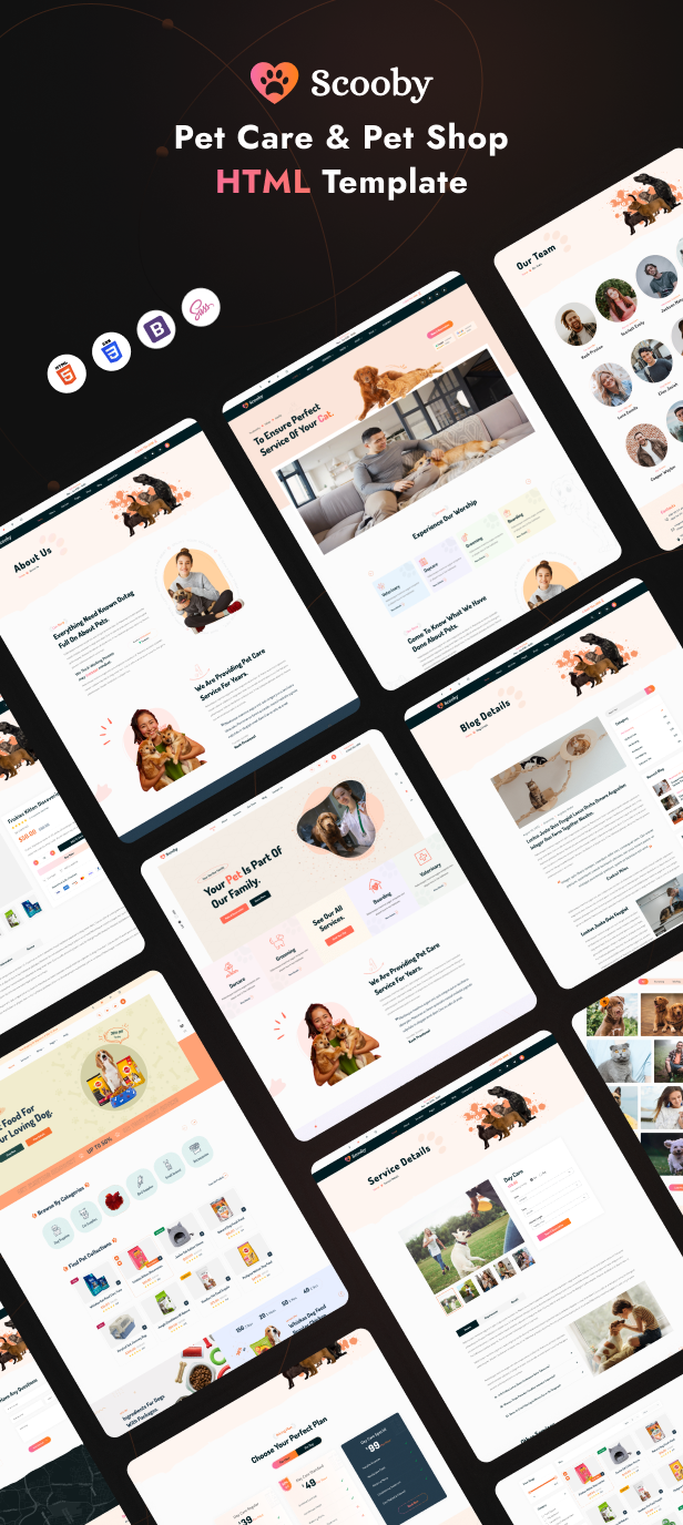 Scooby - Pet Care and Pet Shop HTML Template - 1
