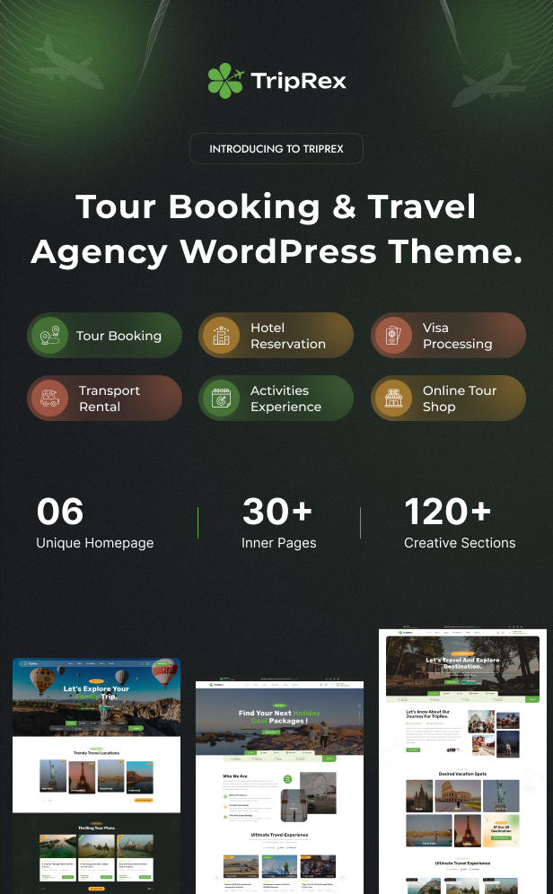 TripRex - Travel Agency and Tour Booking WordPress Theme - 1