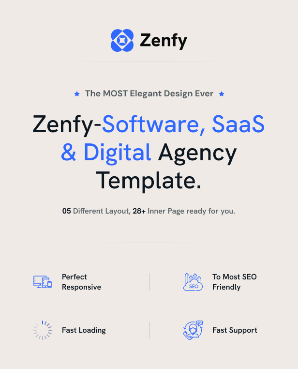 Zenfy - Software, SaaS & Digital Agency React Next JS Template - 1